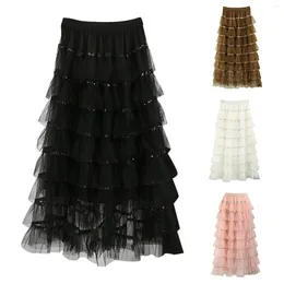 Skirts Women's Tulle Skirt Ruffle Multilayer Mesh A Line For Women 2t Plaid Laye Extender