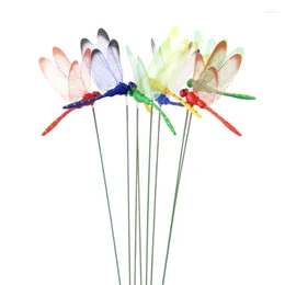 Garden Decorations SV-12Pcs Artificial Dragonfly Butterflies Decoration Outdoor Simulation Stakes Yard Plant Lawn Decor Stick