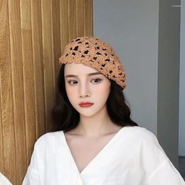 Berets Cotton Beanie Hat All-match Soft Elastic Closure Pumpkin Birthday Gifts Crochet Beret Summer