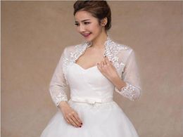 New Off The Shoulder Shoulder Long Sleeve Lace Bolero Jacket Bridal Wedding Jackets Women Wedding Jackets8904932