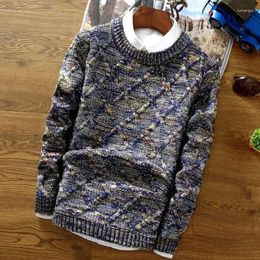Men's Sweaters Knit Sweater Male Pullovers Plaid Round Collar Clothing Crewneck Argyle Korean 2024 Autumn Designer Luxury X
