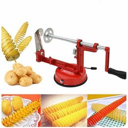Manual Stainless Steel Sweet Potatoes Machine Potato Slicer Spiral Cutter For Kitchen Tool 240113