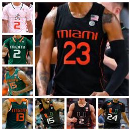 Custom Miami Hurricanes Basketball Jersey NCAA stitched jersey Any Name Number Men Women Youth Embroidered 10 Paul Djobet 4 Bensley Joseph 15 Norchad Omier