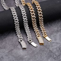 bracelet necklace mossanite Hip Hop Jewelry Ladies 12mm 18K Gold Diamond Necklace Bracelet 925 Silver Iced Out vvs moissanite Cuban Link Chains for Men