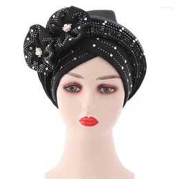 Ethnic Clothing Diamonds African Caps Aso Oke Hijab Gele Headtie Already Made Turban Head Wrap Muslim Women Hat Auto Cap