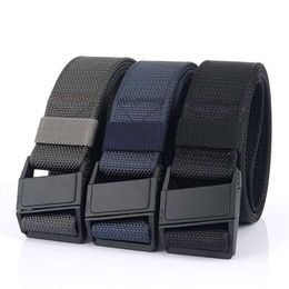 Factory Sale Men Nylon Canvas Belt Luxury Magnetic Buckle Jeans Belt Men Suspender Black