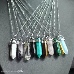 Necklace Gold Chain Silver Stainless Steel Jewellery Natural Stone Pendants Statement Chokers Necklaces Rose Quartz Healing Crystals Neck Woea