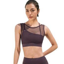 Summer Women Sports Bra Fitness Yoga Tank Crop Top Push Up Underwear Shockproof Athletic Vest Gym Sportswear 240113