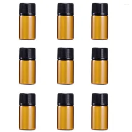 Storage Bottles 9PC 3ml Mini Amber Glass Vial With Orifice Reducer And For Essential Oils Chemistry Chemicals Colognes Perfumes