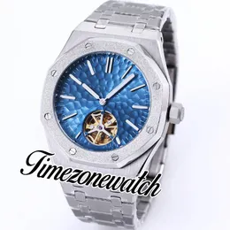 K8F 41mm 26730 Selfwinding Tourbillon Automatic Mens Watch Frosted Bezel Blue Hammer Dial Stainless Steel Bracelet Gents New Watches Timezonewatch Z20B