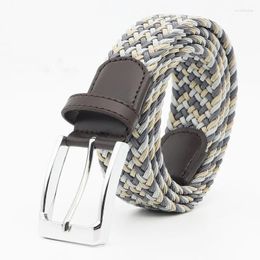 Belts Fashion Nylon Belt For Men'S Leisure Travel Elastic Woven Waist Seal Alloy Button Head Non Hole Quick Release A3138