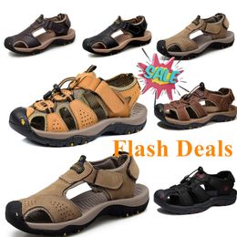 Black Red Sandals Mules Slides Strap Flats Printed Dad Sandals Hook and loop beach shoes imported sheepskin