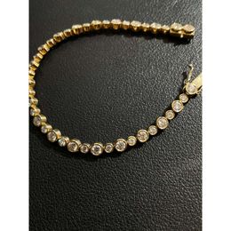 bracelet necklace mossanite High Quality 18k Yellow Gold Tennis Chain Bracelet D Color Moissanite Chain 3.82ct Tennis Bracelet with GRA Certificate