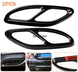 2pcs Car Styling Tail Throat Frame Decoration Cover Trim For 20152017 MercedesBenz Exhaust Pipe Stickers Accessories3623393
