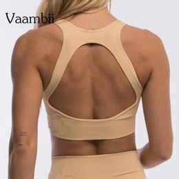 Seamless Top Backless Bra Without Bones Female Underwear Womens Cropped Tank Jogging Women Crop Sportwear Tops 240113