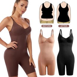 Seamless Bodysuit Women Butt Lifter Shapewear Belly Control Body Shaper Corset StrappyBack Chest Lift Correct Posture Underwear 240113