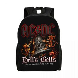 Bags Hells Bells AC DC Backpacks for Women Men Water Resistant College School Vintage Rock Bag Printing Bookbags