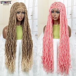 Dreadlock Braided s Synthetic Full Lace 36 Inches Colorful Knotless Box Braiding Hair for Afro Brazilian Women Daily Use 240113