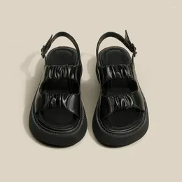 Sandals High Quality Casual Thick Sole Women Outdoor Platform Comfort Microfiber Leather Slides Ladies Summer Shoes