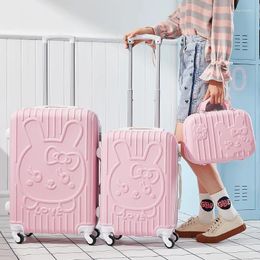 Suitcases Love Cartoon Luggage Female Pull Bar Suit Box Universal Wheel Password Travel 20 " Carry On Boarding