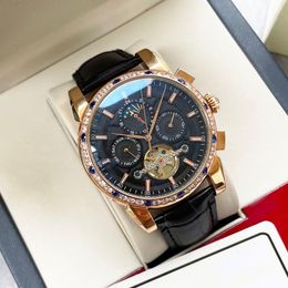 Men Diamond Watch Automatic Machinery 44MM Stainless Steel Watch Designer Leather Band Sapphire Waterproof Casual Exquisite Men Watch Montre de Lux