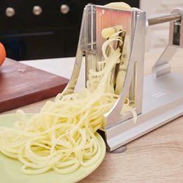 Multifunctional Manual Rotary Slicer Radish Potato Vegetable Shredder Kitchen Shredding Machine With 3 Thickness Blade 240113