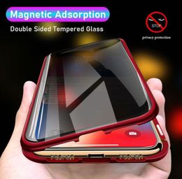 Anti Privacy Protector Magnetic Adsorption Cases for iPhone 13 12 Mini 11 Pro XS Max XR 7 8 Plus SE Double Sides Glass Cover5815809