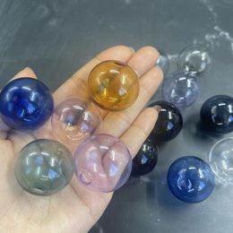 Bottles 10/20/30/50100/200pcs 30mm Color Hollow Glass Ball With Hole Round Bubble Vial Globe Orbs Jewelry Findings Manicure Beads