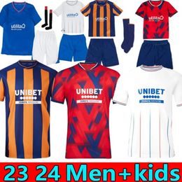 Rangers Soccer Jerseys 2023 2024 Away Glasgow COLAK ROOFE LUNDSTRAM HAGI BARKER MORELOS TAVERNIER KENT TILLMAN FC FASHION JR Football Shirt Men Kids Kit Boys