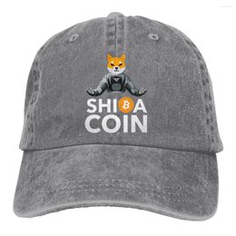 Ball Caps Adjustable Solid Colour Baseball Cap Shib Shiba Coin Washed Cotton Funny Crypto Sports Woman Hat