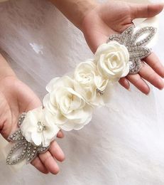Wedding Sashes Chiffon Flowers Bridal Belt Rhinestone Dress For Bride Accessories White Ivory Black Red Silver In Stock Bulk Order3915164