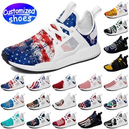 Customised shoes lovers running shoes cartoon the Old Glory Team logo diy shoes Retro casual shoes men women shoes outdoor sneaker black white big size eur 35-48