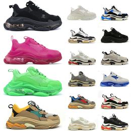 2024 Top OG Original Triple s Pink Casual Designer Shoes Luxury Women Men Platform Trainers black white gery red blue royal neon green beige tennis clear sole Sneakers