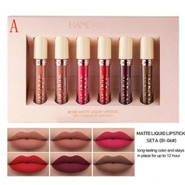 HANDAIYAN 6pcs Box Lipstick Set Matt Nude Velvet Lip Gloss Lips Waterproof Longlasting for Makeup Cosmetics Free 240113