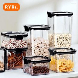 Storage Bottles 460ml Kitchen Containers Organiser Transparent Box Square Moisture-proof Stackable Food Grade Sealed Tank