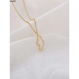 Necklaces Pendant Outline Western Europe World Ireland Map Pendant Chain Necklace Hollow State Geography Country City