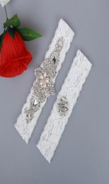 Sexy Bridal Garters Lace Rhinestones Pearls Vintage Handmade Wedding Garter Set New With Bridal Leg Garter Belt Beads Plus Size2059767