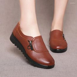 Dress Shoes Spring Autumn Women's Single Casual Loafers Wedges Soft Sole Comfortable Large Size Mother's Low Heel
