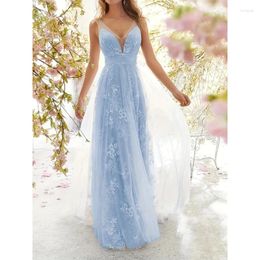 Casual Dresses Elegant Sleeveless O Neck High Waist Mesh Evening Floor Length Cocktail Dress Wedding Robe Sexy Women Lace Mermaid Party