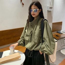 Women's Jackets Spring Autumn Korean Fashion Women Jacket Big Pocket BF Style Casual Work Wear Short Coat Baseball Streetwear