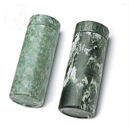 Tumblers Natural Lushan Jade Water Cup Purify Quality Green Grain Health Care Tea Stone Straight