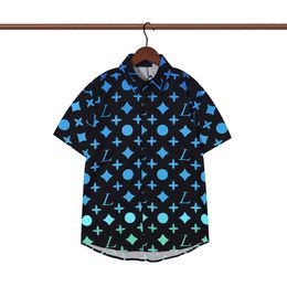 Luxury Designer Casual Shirts Mens Fashion Geometric print bowling shirt Hawaii Floral Casual Silk Shirts Men Slim Fit Short Sleeve Dress Shirts Variety Tops M-XXL