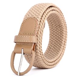 Men's Stretch Woven Single Needle Buckle Belt Gift Box Golf Belt Casual Pants Jeans Waist Elastic Belt