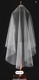Extra Soft Tulle Bridal Veils High Quality Wedding Fingertip Length 1 Layer Cut Edge Bridal Blusher Veil With Clips Fix Cust