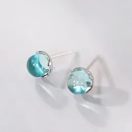 Dangle Earrings 925 Sterling Silver Blue Mermaid Tear Crystal Temperament Korean Personality Wild For Women Jewelry Gift