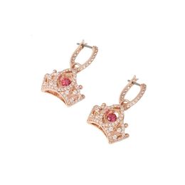 Swarovskis Earring Designer Women Top Quality Charm Beating Heart Crown Earrings Female Element Crystal Crown Earrings Female