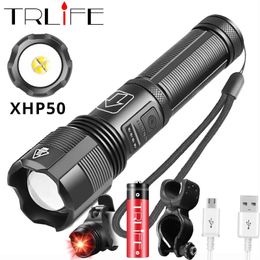 Lights XHP50 8000LM LED Bike Lamp Bicycle Flashlight Light Waterproof Zoomable Focus Torch Lamp Light Tactical Lantern for bike light