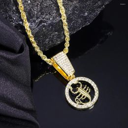 Pendant Necklaces Scorpion Animal High Quality Charm With Iced Out 4mm Rope Chain Necklace Fashion Exquisite Hip Hop Jewelry For Men Women