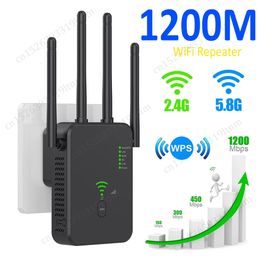 U10 24G 5G Wireless WiFi Repeater 1200Ms Wifi Amplifier Signal Booster Extender Network Router with 4 Antennas UKUSEU 240113