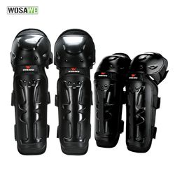 Support Wosawe 4pcs/set Outdoor Racing Skating Elbow Knee Shin Support Protector Guards Protective Motocross Cycling Sport Gear Pad